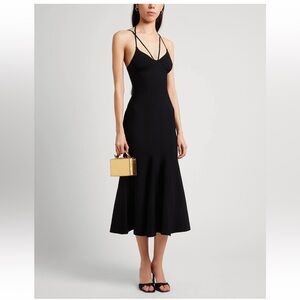 Alexander McQueen authentic  viscose Midi Dress Fluted $2,500 M NEW